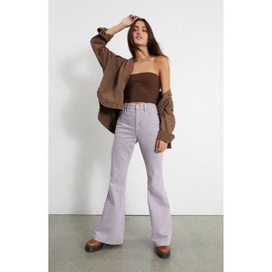 PACSUN $60 Eco Purple High Waisted Flare Denim Jeans Dusty Lavender
